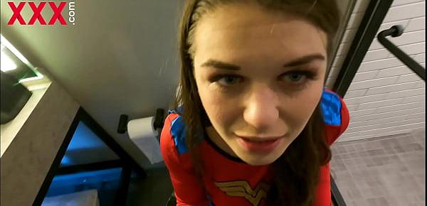  Wonder Woman catches her Cheating Man and gets cramped  - Anastasia Rose